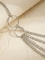 Silver-Tone Chunky Ring Tassel Waist Chain with zinc-alloy details | BCN0243-02 | image 4