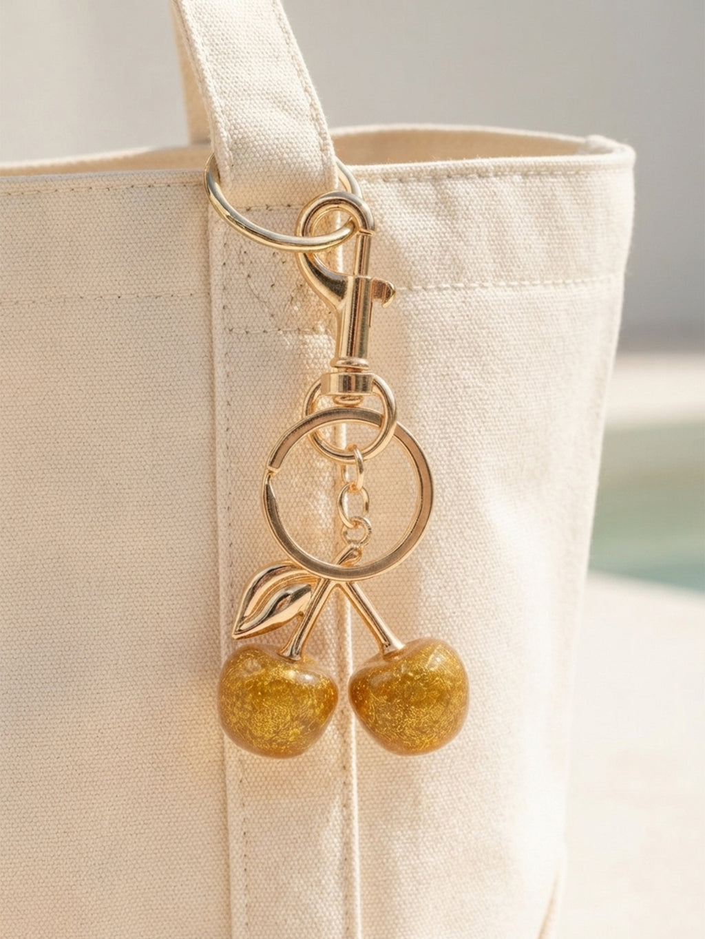 Crystal-look cherry keychain and bag charm | KCA084-01 | image 4