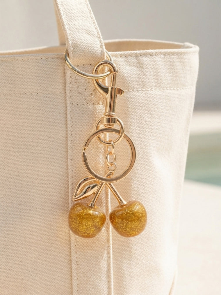 Crystal-look cherry keychain and bag charm | KCA084-01 | image 4