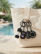 Four-piece black mini fitness keychain set | KCA085-02 | image 4