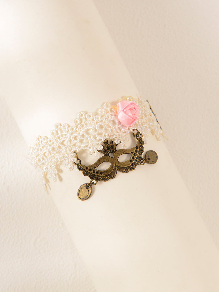 White Lace Veil Charm Anklet with lace details | JL7118 | image 4