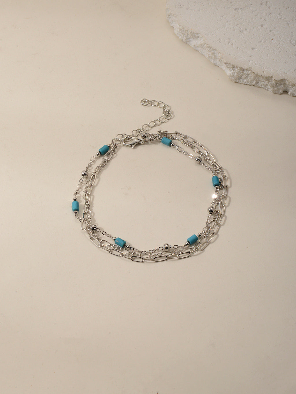 Blue Bead Layered Anklet with zinc alloy details | JL7388-01 | image 4