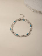 Blue Bead Layered Anklet with zinc alloy details | JL7388-01 | image 4