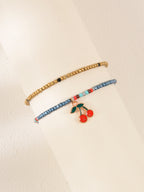 Cherry Beaded Cord Anklet Set with plastic details | JL7267-01 | image 4