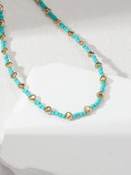 Teal Heart Beaded Necklace with zinc-alloy and plastic details | NA600-02 | image 4