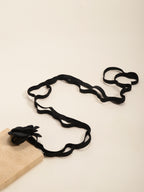 Black Flower Wrap Anklet with elastic band details | JL7405-01 | image 4