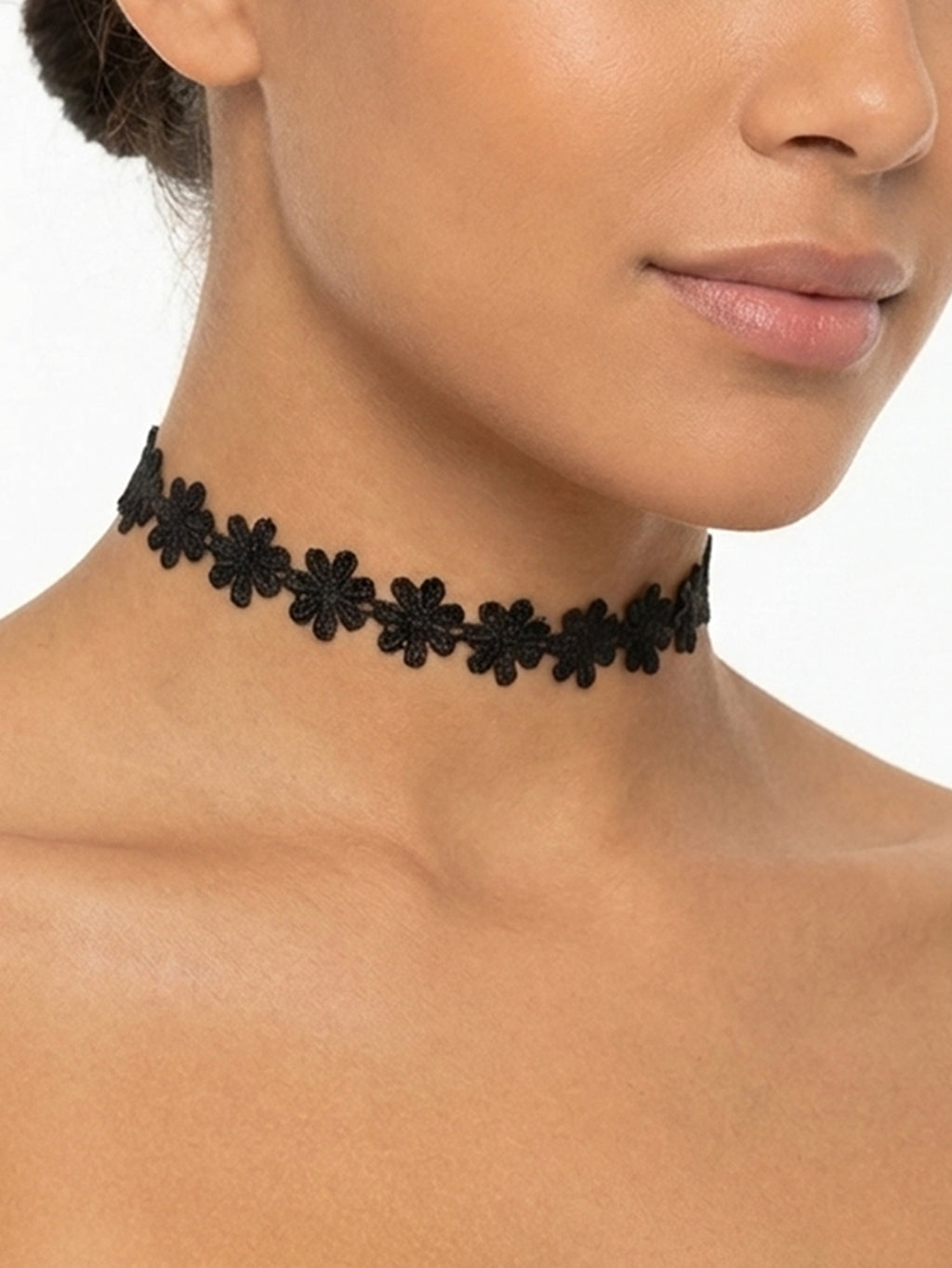 Black Lace Blossom Choker with lace | N3420 | image 4