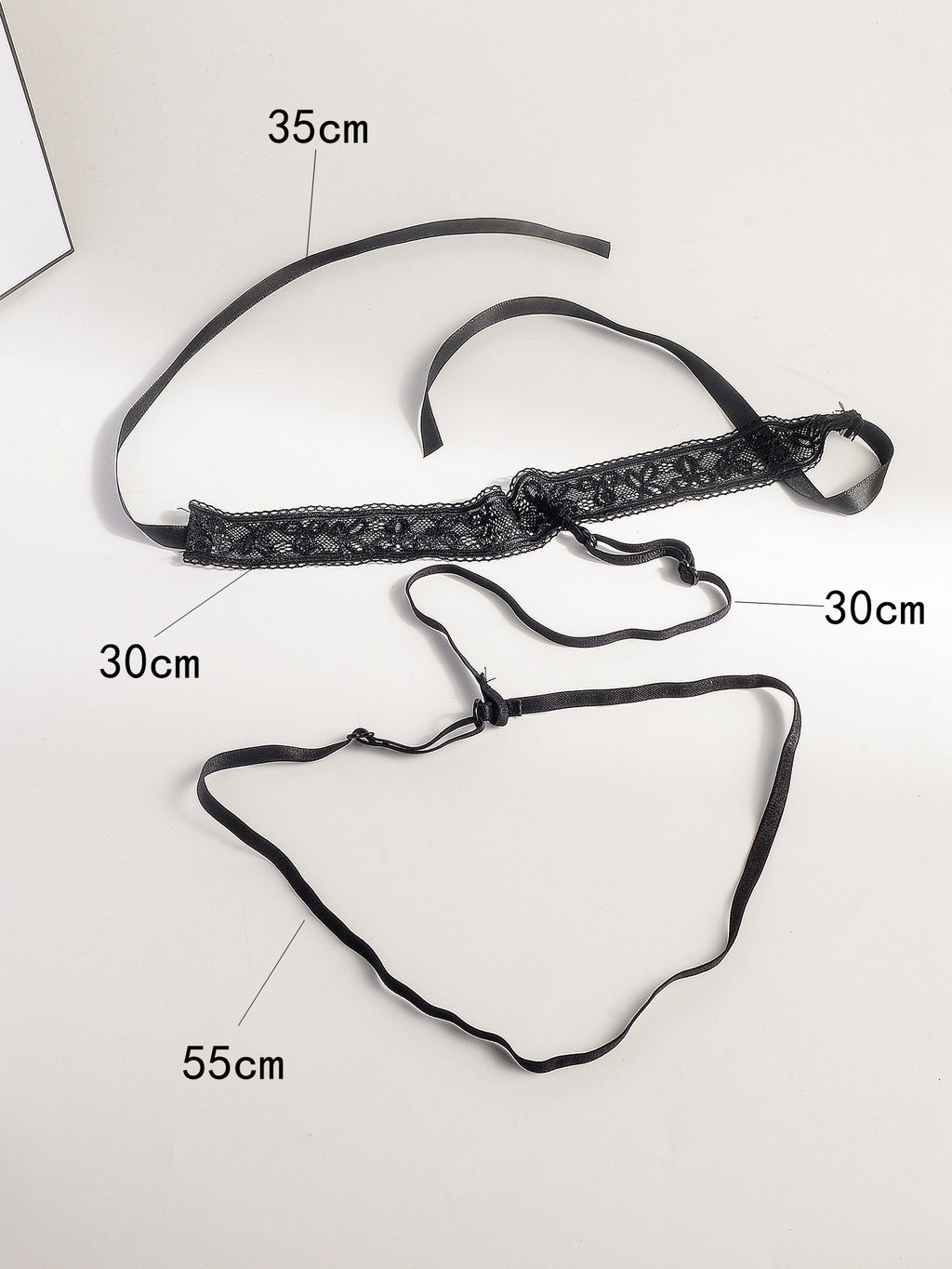 Black Lace Garter Body Chain with polyester straps | BCN0759-02 | image 4