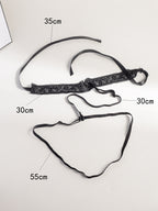 Black Lace Garter Body Chain with polyester straps | BCN0759-02 | image 4