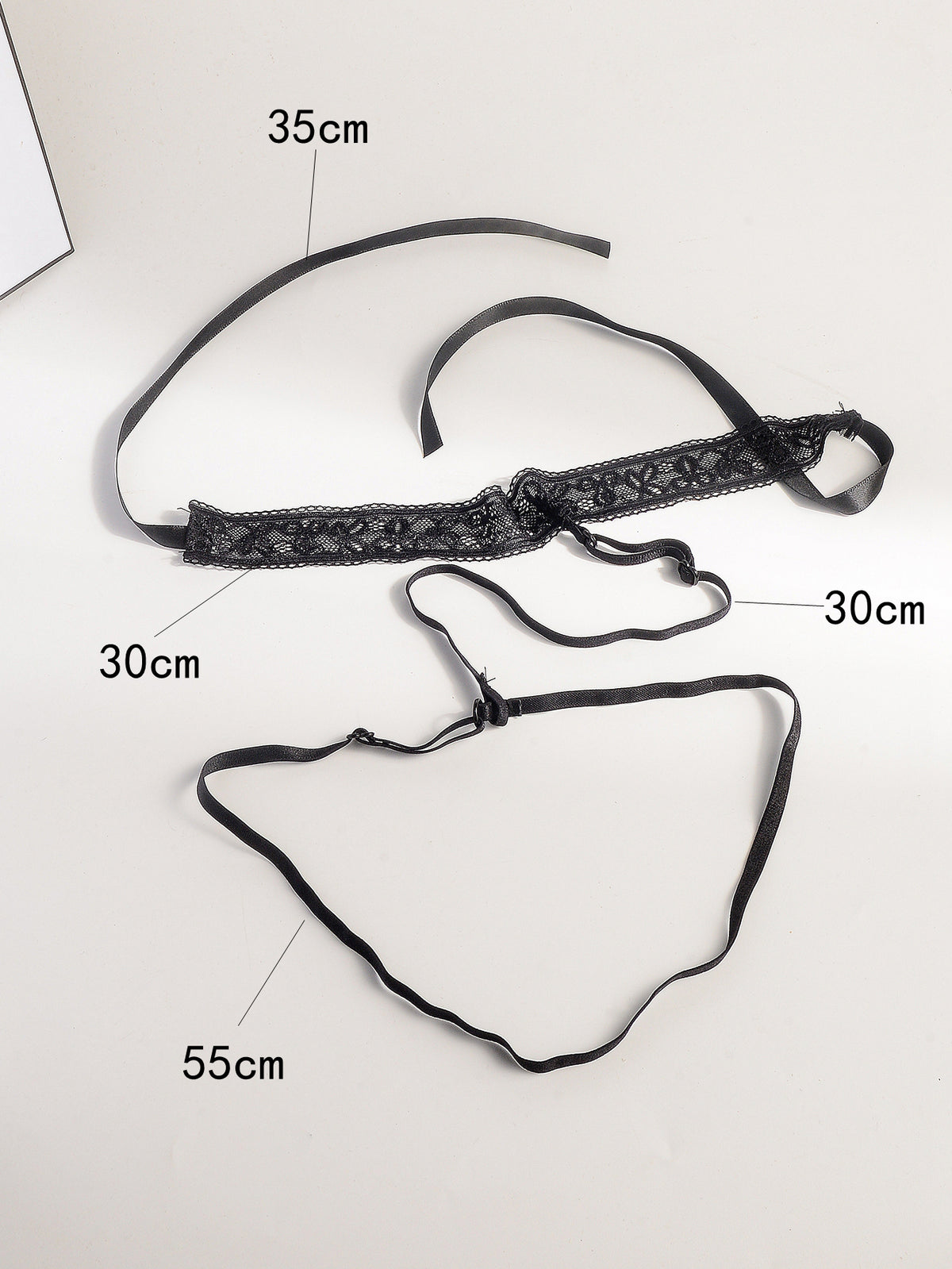 Black Lace Garter Body Chain with polyester straps | BCN0759-02 | image 4