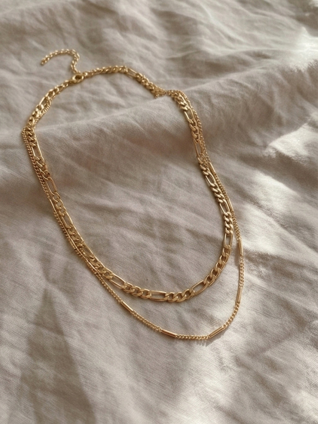 Double Layer Bar Chain Necklace with zinc-alloy hardware | NA499-01 | image 4