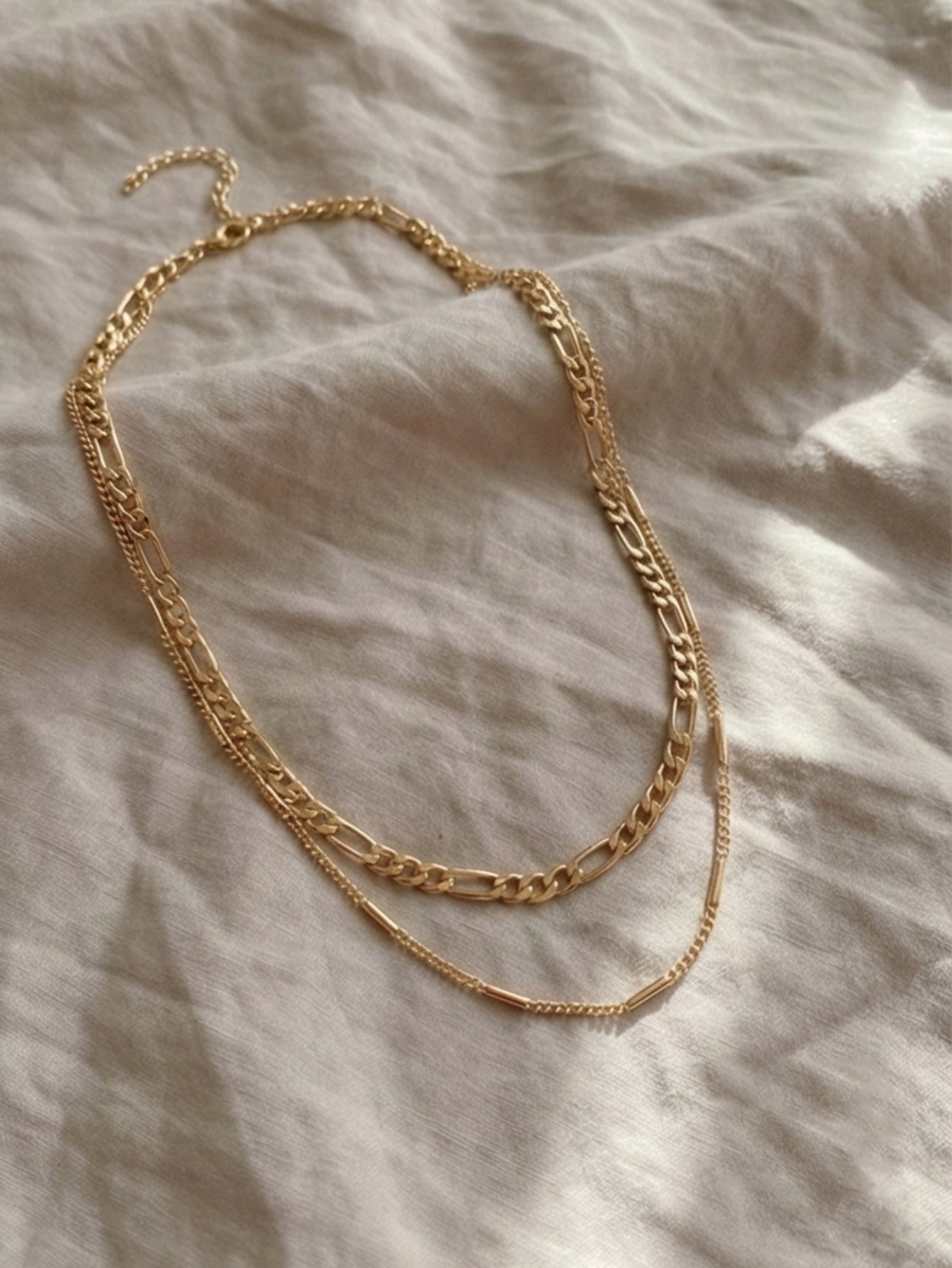 Double Layer Bar Chain Necklace with zinc-alloy hardware | NA499-01 | image 4