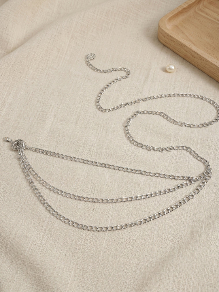 Silver-Tone Shield Chain Waist Chain with zinc-alloy details | BCN0234-02 | image 4