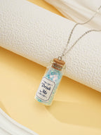 Blue Glass Bottle Pendant Necklace with glass details | NA910-01 | image 4
