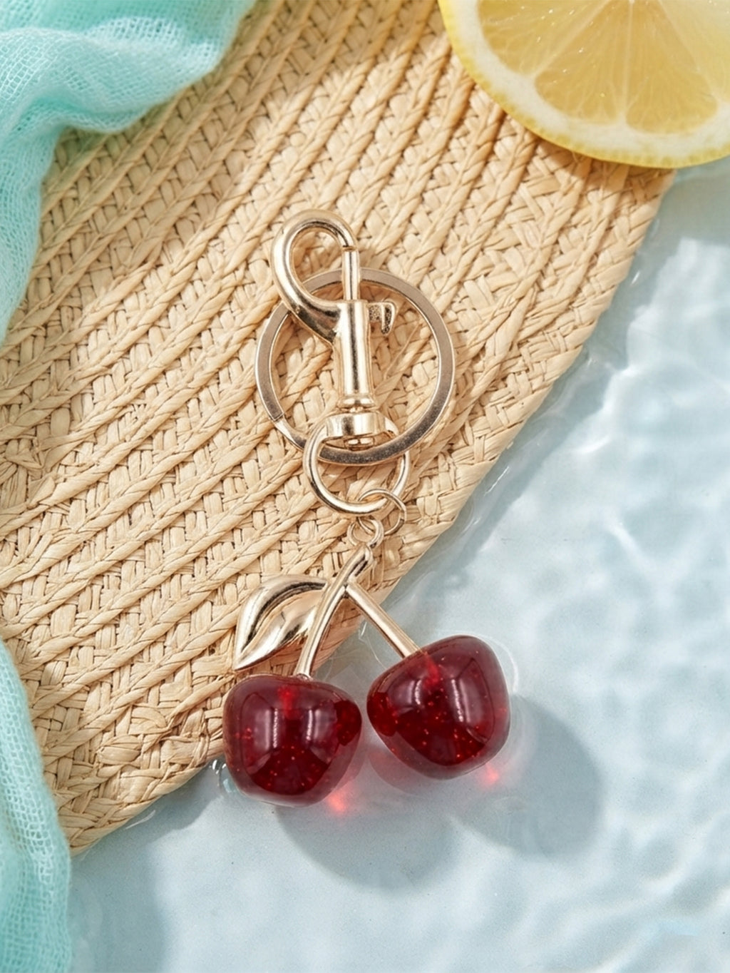 Red cherry keychain and bag charm | KCA084-04 | image 4