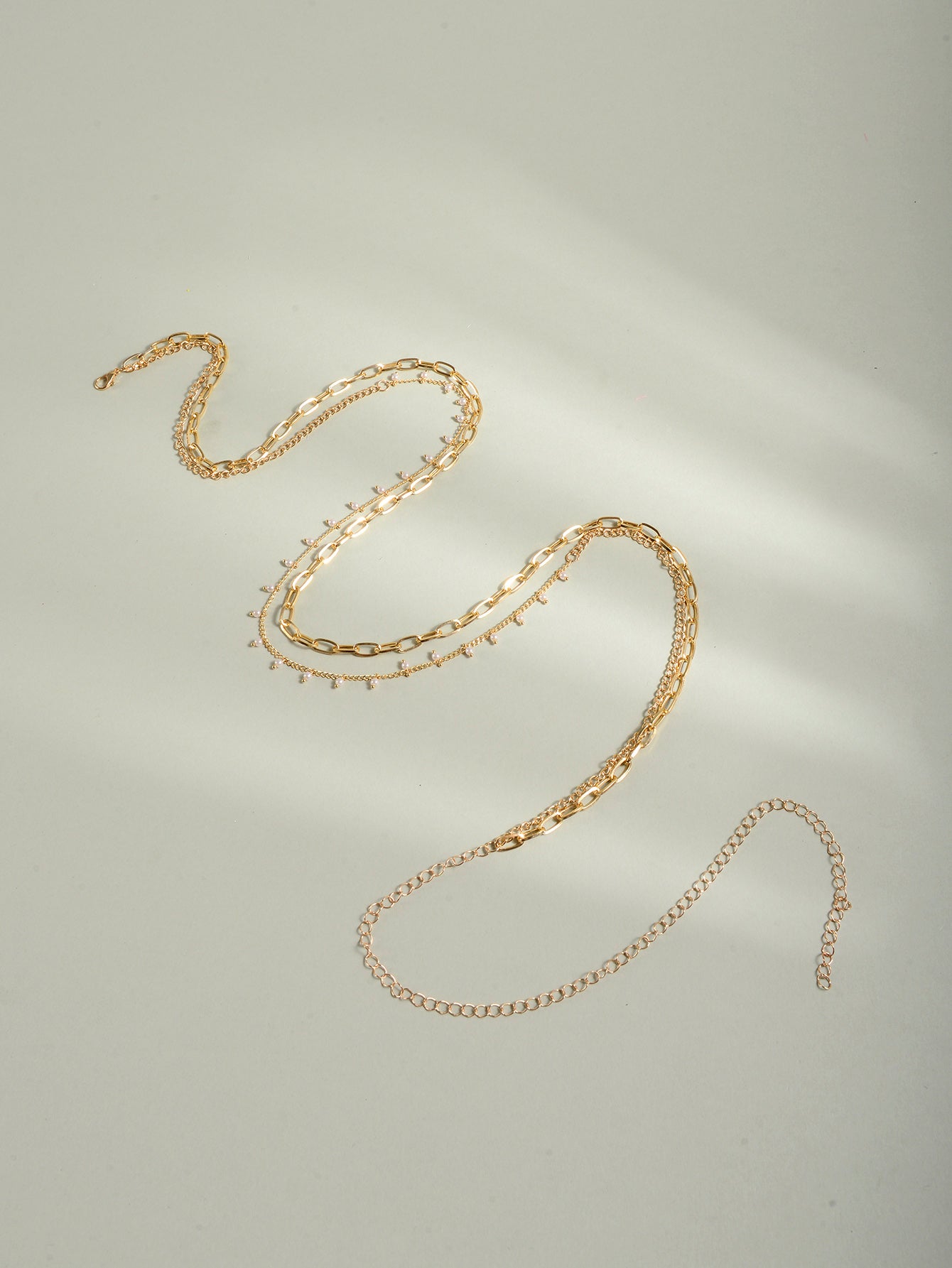 Gold-Tone Pearl Double-Layer Waist Chain with zinc-alloy details | BCN0242-01 | image 4