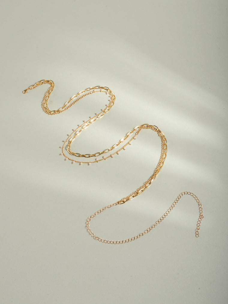 Gold-Tone Pearl Double-Layer Waist Chain with zinc-alloy details | BCN0242-01 | image 4
