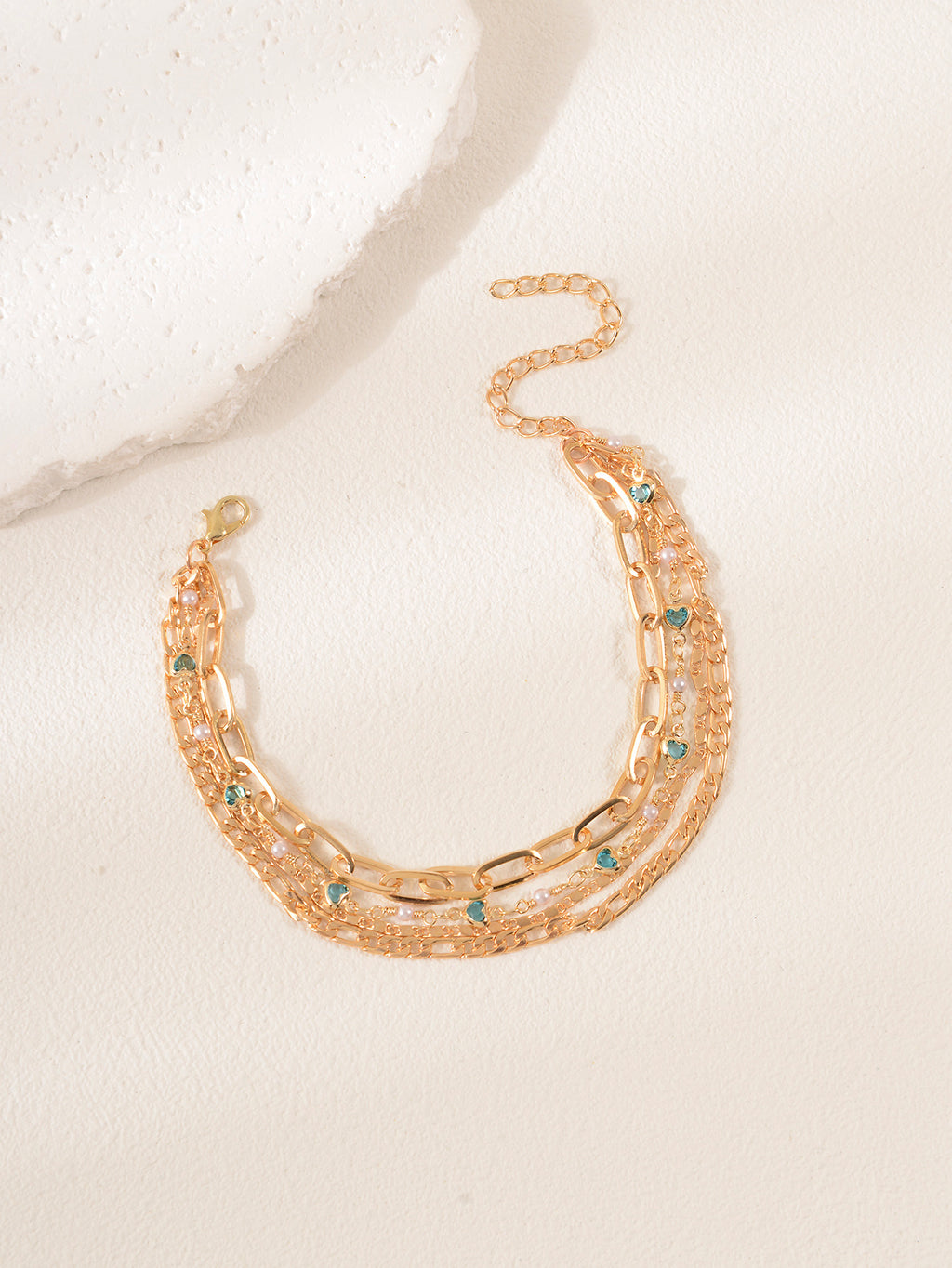 Gold-Tone Multi-Layer Chain Anklet with zinc alloy details | JL7325-01 | image 4