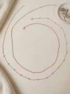 Gold-Tone Double-Layer Bead Waist Chain with iron details | BCN0836-01 | image 4