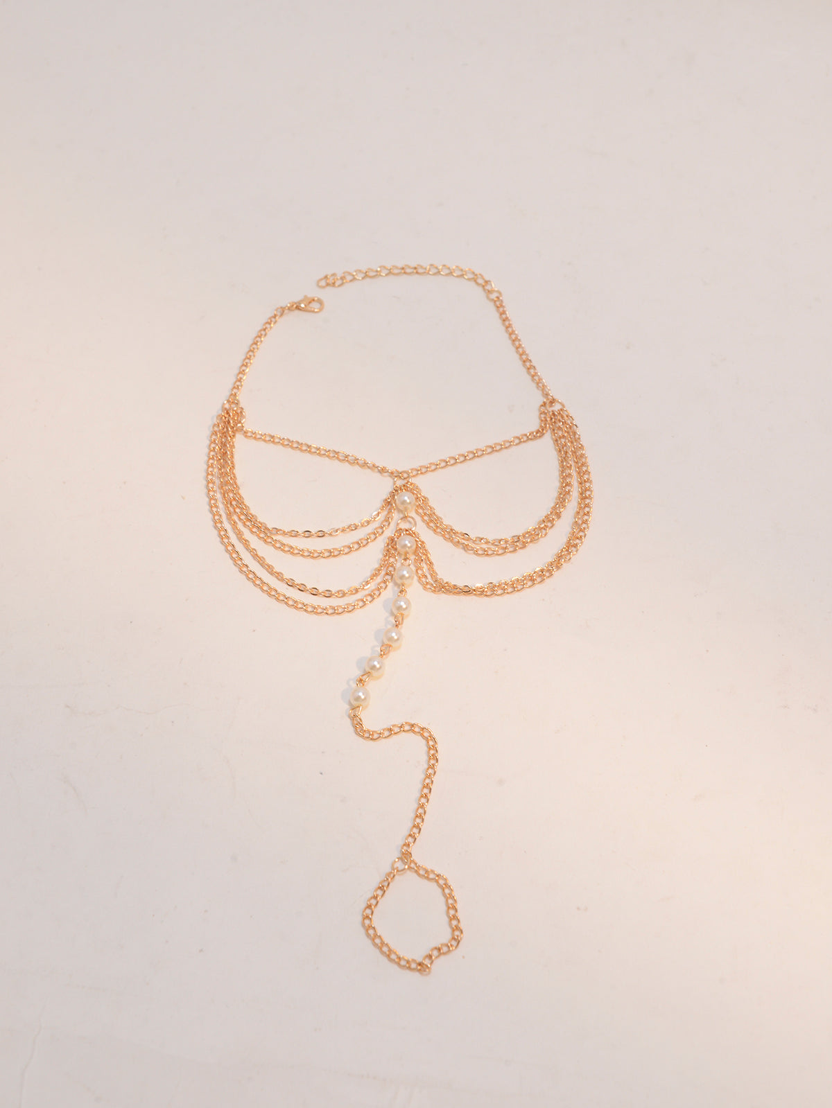 Faux Pearl Toe Anklet with zinc alloy details | JL7392-01 | image 4