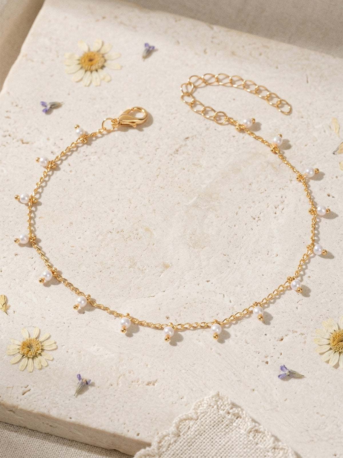 Beaded Charm Anklet with plastic and zinc alloy details | JL7427-01 | image 4