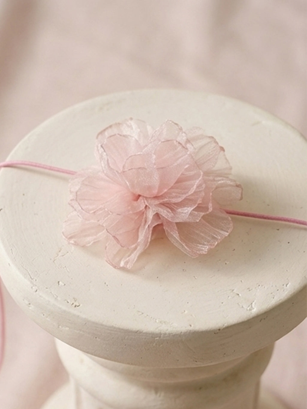 Pink Lace Flower Wrap Necklace with polyester fabric | NA637-01 | image 4