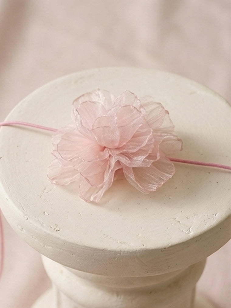 Pink Lace Flower Wrap Necklace with polyester fabric | NA637-01 | image 4