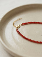 Red Crystal Beaded Necklace with faux crystal beads | NA934-02 | image 4