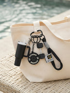 Pink bottle and dumbbell fitness keychain | KCA085-06 | image 4
