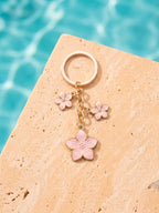Pink cherry blossom keychain with floral accents | KCA070-06 | image 4