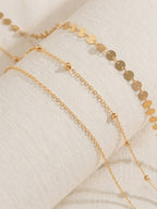 Gold-Tone Triple-Layer Sequin Waist Chain Set with zinc-alloy details | BCN0827-01 | image 4