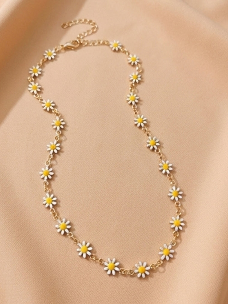 Daisy Chain Necklace with iron hardware | NA900-01 | image 4