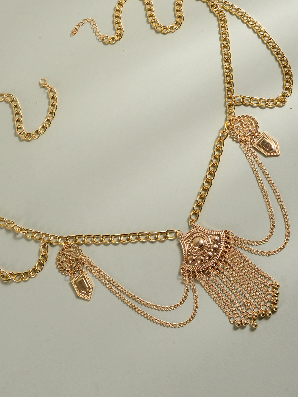 Gold-Tone Bohemian Shield Waist Chain with zinc-alloy details | BCN0252-02 | image 4