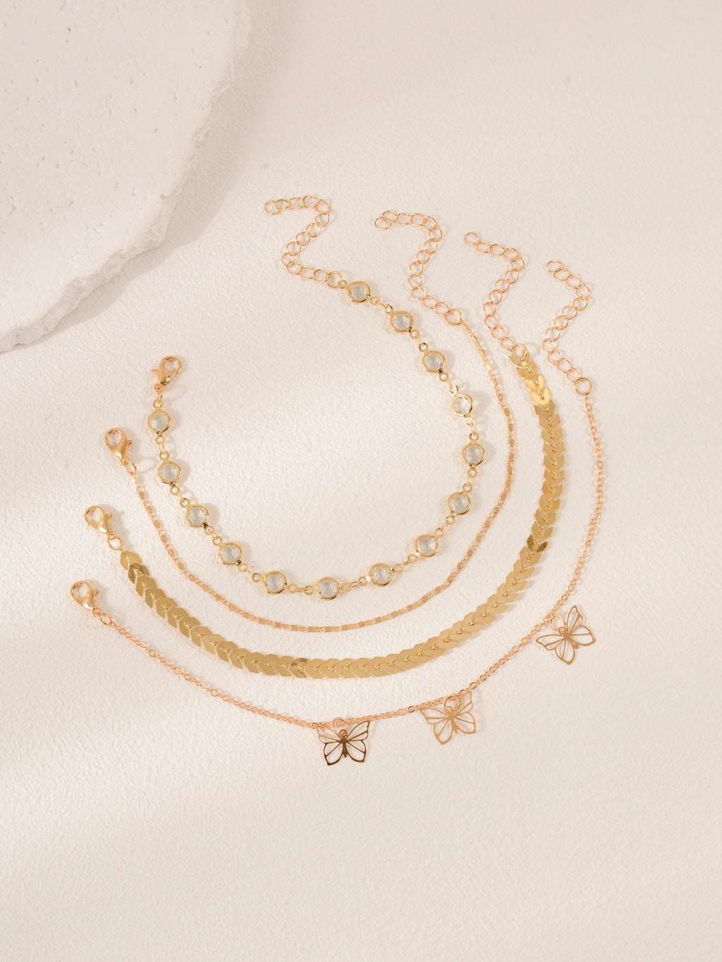 Butterfly Chain Anklet Set with zinc alloy details | JL7356-01 | image 4