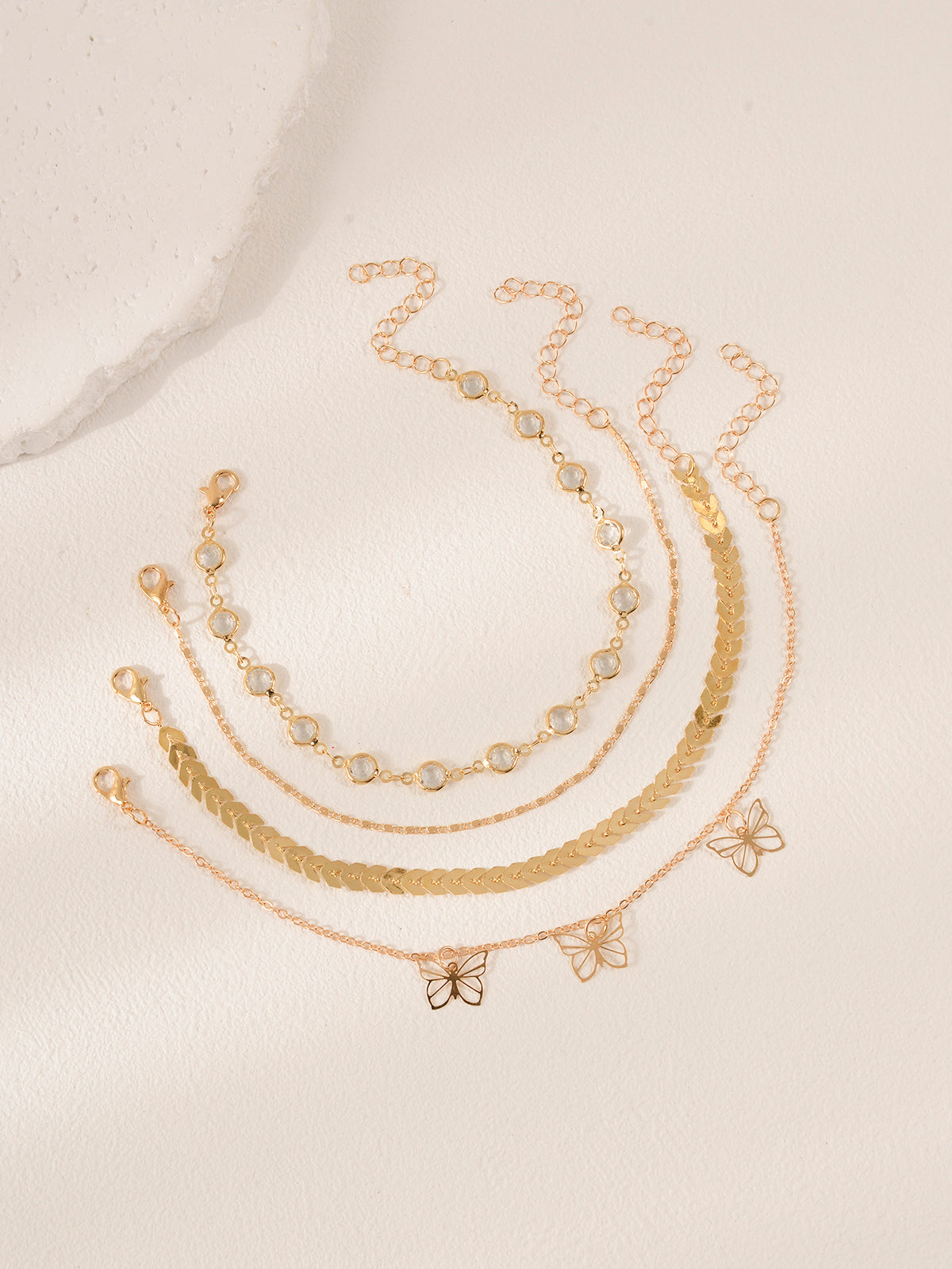 Butterfly Chain Anklet Set with zinc alloy details | JL7356-01 | image 4