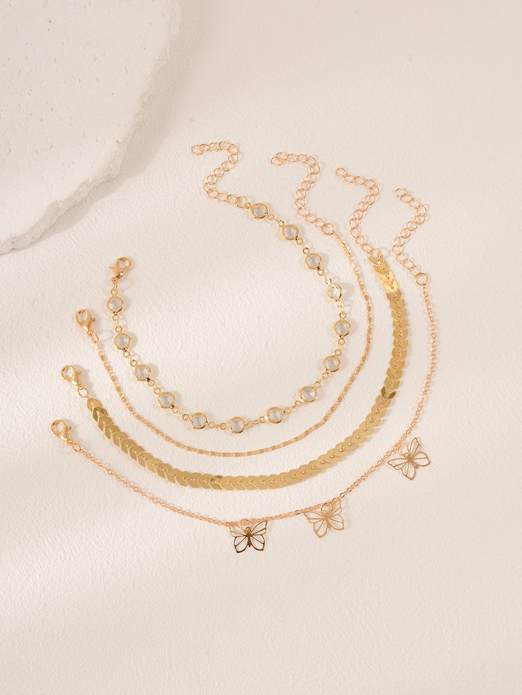 Butterfly Chain Anklet Set with zinc alloy details | JL7356-01 | image 4