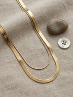 Gold-Tone Double Chain Necklace with zinc-alloy hardware | NA894-02 | image 4