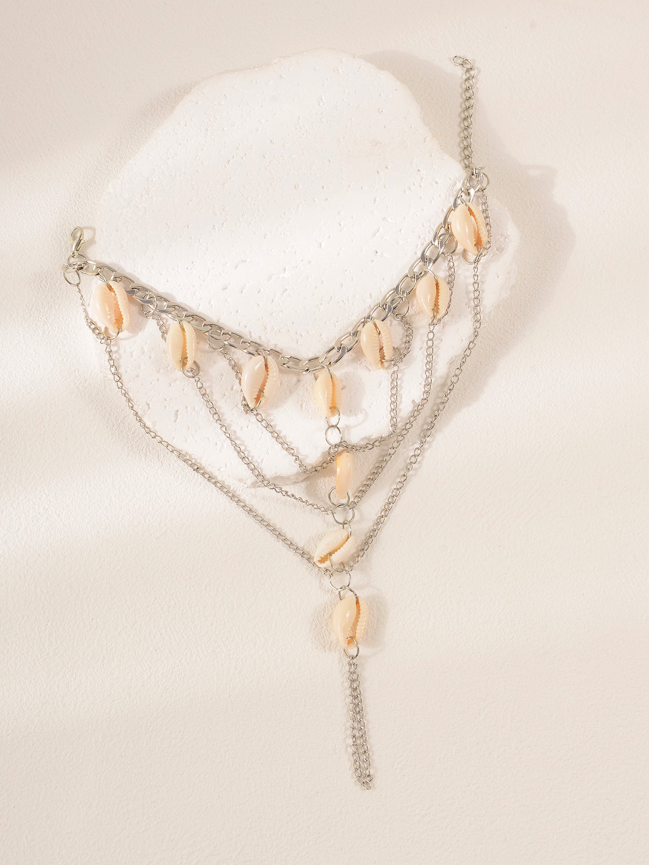 Silver-Tone Shell Toe Anklet with zinc alloy details | JL7330-01 | image 4
