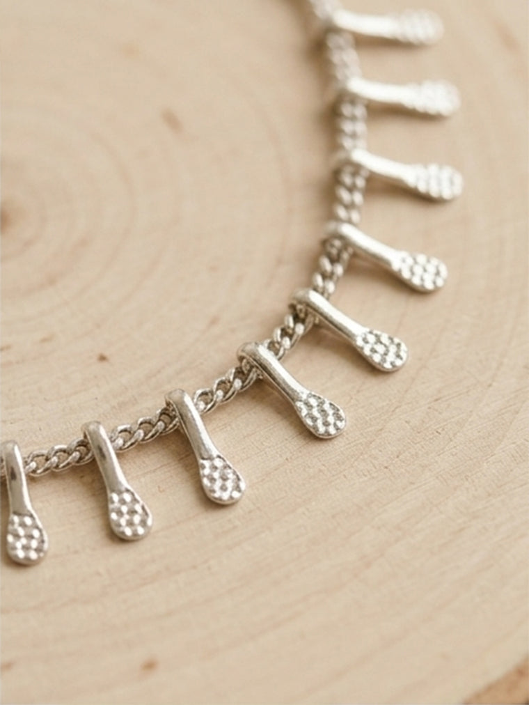 Silver-Tone Minimalist Chain Anklet with zinc alloy details | JL7438-01 | image 4