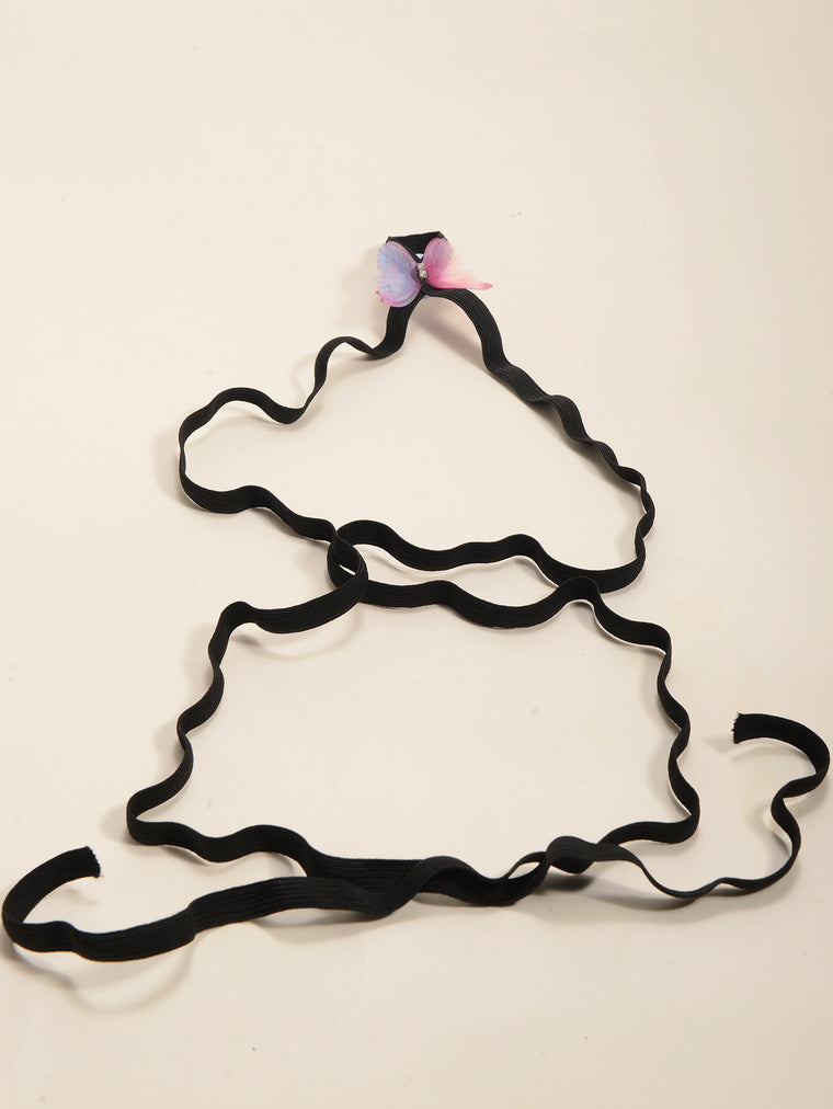 Blue Magenta Butterfly Wrap Anklet with elastic band details | JL7403-01 | image 4