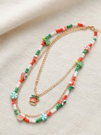 Christmas Bell Layered Bead Necklace with zinc-alloy hardware | NA722-03 | image 4