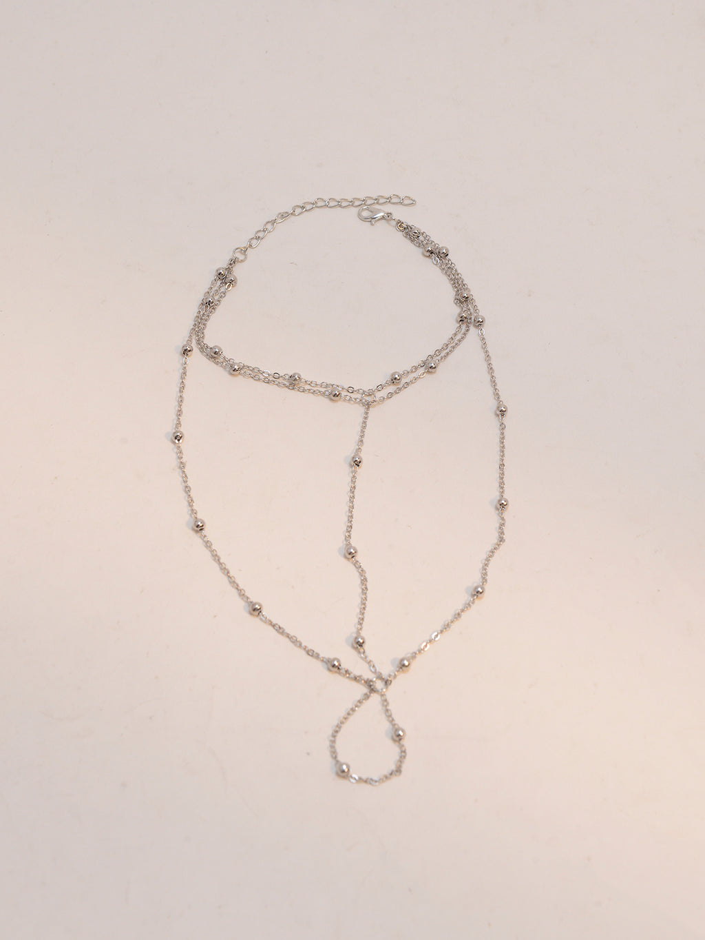Silver-Tone Beaded Toe Anklet with zinc alloy details | JL7391-02 | image 4