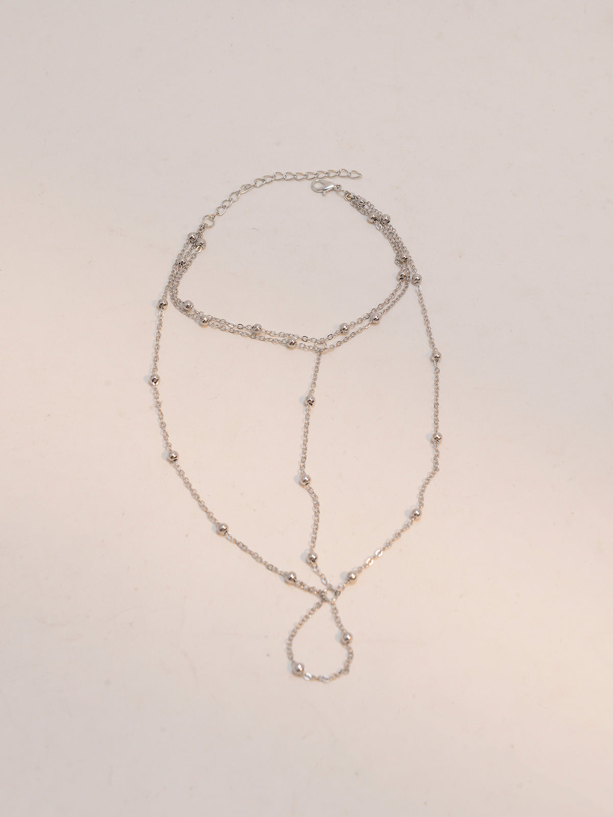 Silver-Tone Beaded Toe Anklet with zinc alloy details | JL7391-02 | image 4