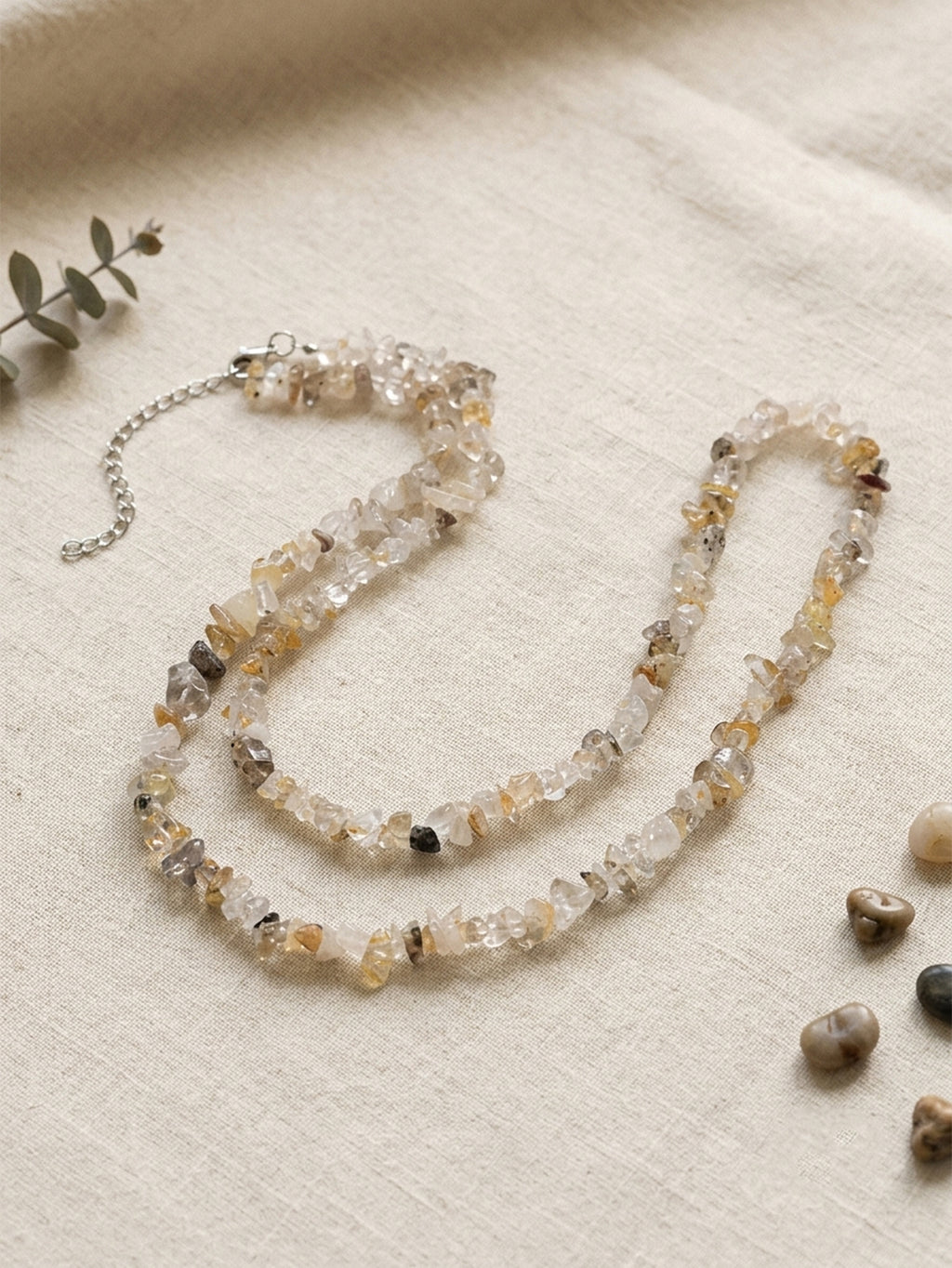 Light Gray Natural Stone Waist Chain with stone beads | BCN0020-05 | image 4