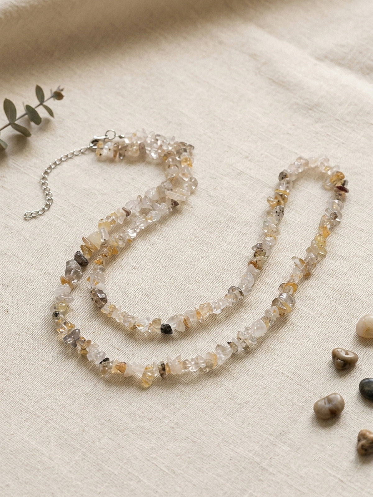 Light Gray Natural Stone Waist Chain with stone beads | BCN0020-05 | image 4
