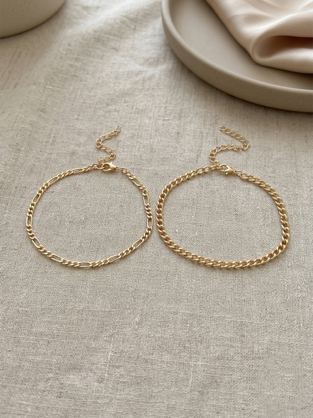 Minimalist Chain Anklet Set with zinc alloy details | JL7414-01 | image 4