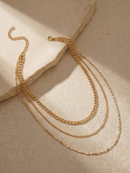 Triple Layer Chain Necklace with zinc-alloy hardware | NA497-01 | image 4