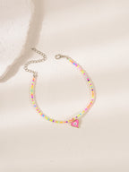 Multicolor Beaded Heart Eye Anklet with polyester details | JL7358-01 | image 4