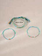 Light green star bracelet set with three adjustable pieces | BRA053-01 | image 5