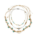 Beige braided three-piece bracelet set with adjustable pull cords | BRA587-01 | image 1